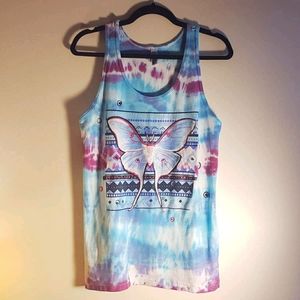 Luna Moth Tie-Dye Shirt | Hand painted